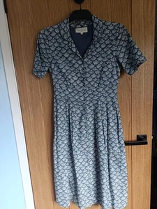 Seasalt Cornwall Petite China Blue Floral Print Cotton Blend Dress Size 6 Petite - Picture 1 of 4