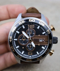 Reloj cronógrafo para hombre Fossil con detalles de oro rosa CH-2559 - Imagen 1 de 20
