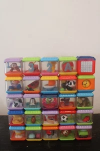 Fisher Price PEEK A BOO BLOCKS Lot 25 Sports Animals Bell Tunnel Car Circus Rock - Picture 1 of 9