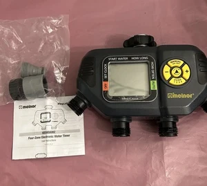 Melnor AquaTimer 65140AMZ 4 Zone Digital Timer, Black, Yellow - Picture 1 of 8