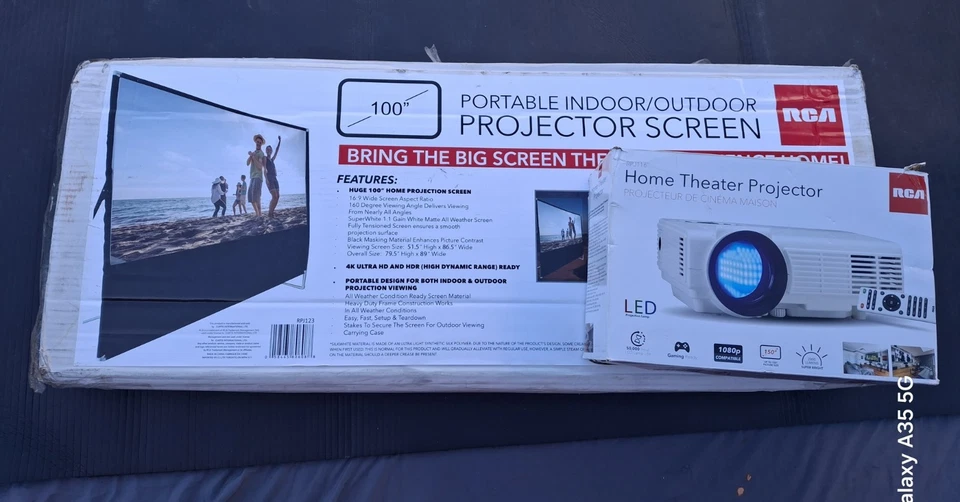RCA Home Theater Porjector RPJ116-Plus 100" Projector Screen - Image 1 of 1