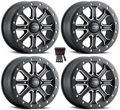 ITP Inertia Beadlock 14" UTV Wheels/Rims Black Can-Am Commander Maverick (4) Foto 1 de 3