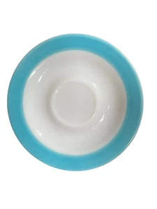 PLATILLO Vintage PYREX BLUE BAND Vidrio Leche 6 1/4" Turquesa Borde Aqua EE. UU. - Imagen 1 de 6