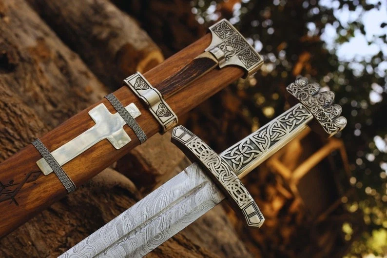 Handmade castle keep Viking sword , Viking sword with scabbard, Medieval Viking - Image 1 of 4