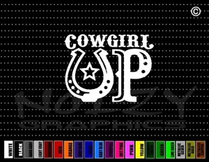 Cowgirl #7 Horseshoe Cowboy Up Funny Cute Horse Car Decal Window Vinyl Sticker - Picture 1 of 1