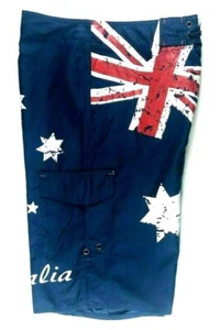 NWT Australian Flag Board Shorts Swim Size Small Blue - Picture 1 of 8