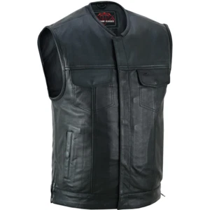 Maverick Giubbotto Uomo Moto Pelle Stile Biker Club Vera Pelle Nero - Foto 1 di 11