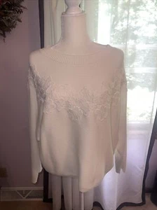 Ann Taylor Dolman Sleeve Embroidered Sweater Large NWT - Picture 1 of 8