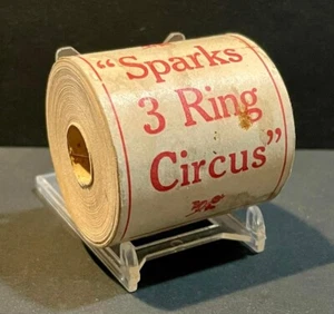 Scarce Antique 1900’s - 1910’s “Sparks 3 Ring Circus” Poster Corner Decal Roll - Picture 1 of 4