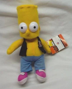 The Simpsons BART W/ PARTY POSSE VEST 9" Plush STUFFED ANIMAL Toy NEW Biker 2006 - Picture 1 of 4