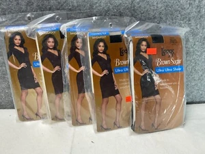 X5- Leggs Jet Black Onyx Brown Sugar Ultra Sheer Damen Nylons Strumpfhose 2 - Bild 1 von 3