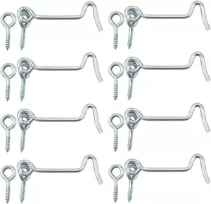 8 Pcs 2.5 Inches Cabin Hook Eye Latch Gate Door Swivel Window Door Hook with Mou - Picture 1 of 12