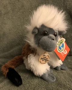 Wild Republic Cotton Top Tamarin Monkey Furry Plush Stuffed St. Louis Zoo - Picture 1 of 11