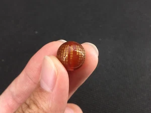 Tibetan DZI Beads Old Agate *Prajna Paramita Sutra* Amulet Pendant 199 - Picture 1 of 7