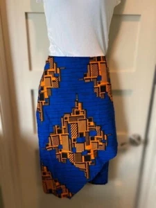 Kawesii Bold West African Print Women's XL Wrap Skirt with Pockets 100% Cotton - Picture 1 of 8