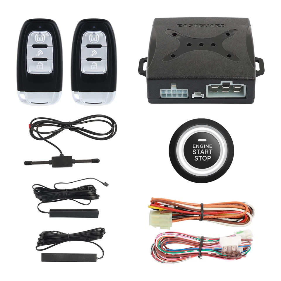 EASYGUARD remote start alarm system PKE keyless entry push button start kit - Image 1 of 4