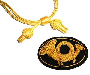 American Civil War Confederate Or Union Officers Gold Hat Cord & Infantry Badge - Picture 1 of 5
