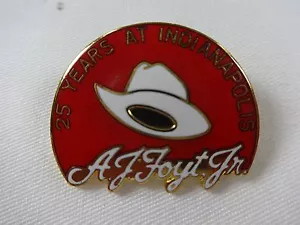 A. J. Foyt 25 Years AT Indianapolis 500 Collector Lapel Pin Hat - Picture 1 of 6
