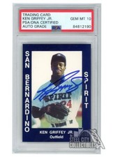 Ken Griffey Jr 1988 San Bernardino Spirit Autograph Card #34 PSA/DNA 10