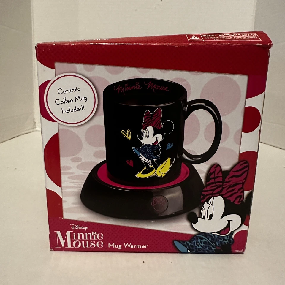 Disney Classic Minnie Mouse Electric Coffee Mug Warmer 10oz Ceramic Cup Soup