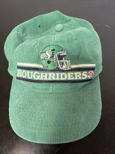 Saskatchewan Roughriders Hat Snapback Green Vintage Plain Logo Corduroy Cap CFL - Picture 1 of 8