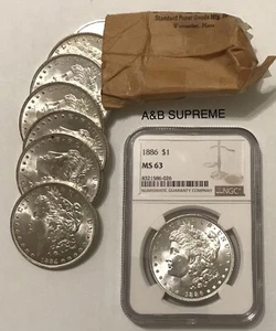 (1) Morgan Dollar NGC MS 63 1878-1904 From OBW Roll CHOICE-GEM Bu Unc 90% Silver - Picture 1 of 15