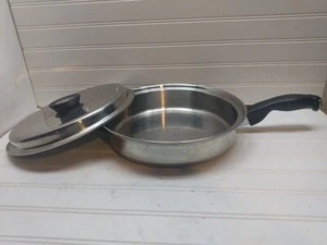 Cutco 11" Skillet 5-Ply Stainless Aluminum Core 3 Qt Saute Pot Chicken Fryer Lid - Picture 1 of 10