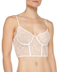 Haute Hippie weiß durchsichtig Spitze Bustier Bralette Top Größe XS - Bild 1 von 5