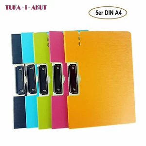 5er A4 Klemmbrettmappe Clipboard Klemmbrett Deckel Aufklappbar 5 Farben TKD8051 - Bild 1 von 9
