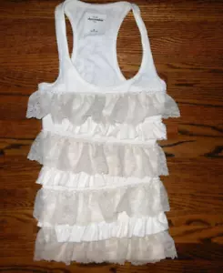 Girl's Abercrombie Off-White Layered Top Size Medium 10/12 - Picture 1 of 1