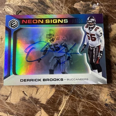 2019 Elements NFL Neon Signs Derrick Brooks Auto /15 - Image 1 of 4