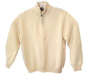 Wool Blumarine uomo zip up sweater mens XXL cream 100% wool Made In Italy - Picture 1 of 18