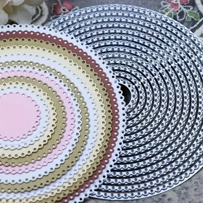 9 Layered Round Hole Cutting Dies Craft  up to 14.2cms Dia NEW - Image 1 of 4