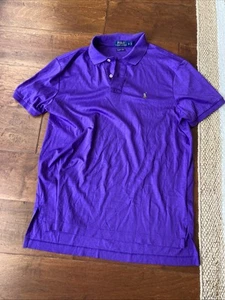 Polo Ralph Lauren Pima Soft Touch Men’s L Polo Shirt Flesh Pony Purple - Picture 1 of 7