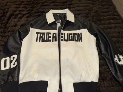 Chaqueta de carreras de cuero True Religion grande para hombre Foto 1 de 4