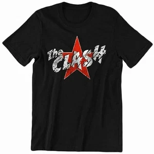 T-shirt Punk Rock Band The Clash Corroded Spell Out Red STAR nuova - Foto 1 di 1