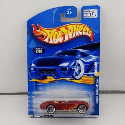 Hot Wheels Shelby Cobra 427 S/C Die-Cast Model Red Flame Design #240 - Image 1 of 4