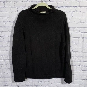 J.Crew Mens VTG Roll Neck Sweater Cotton Black Size XL Fisherman Oarsman Heavy - Picture 1 of 6