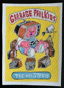 Garbage Pail Kids GPK Original Art 1/1 ACEO Sketch Trading Card Tee-Vee Stevie - Bild 1 von 4