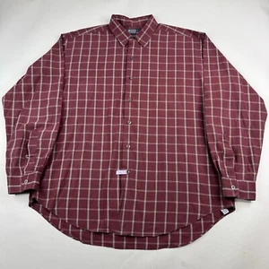 Polo Ralph Lauren Marlowe Mens XL Red Maroon Plaid Long Sleeve Shirt - Picture 1 of 9