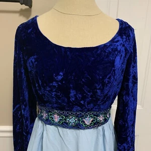 Vtg 60s 70s Empire Waist Maxi Dress Boho Medieval Princess Hippie Festival - Picture 1 of 12