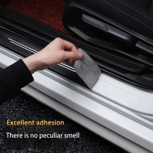 Carbon Fiber Leather Anti-slip Car Door Sill Protector Strip Sticker Accessories - Bild 1 von 15