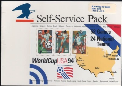 Scott #2837 World Cup Soccer Souvenir Sheet of 3 Stamps - Sealed - Image 1 of 4