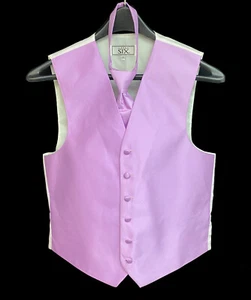 Men's Wild Orchid Purple Tuxedo Vest with Long Tie Free Shipping Size S - Picture 1 of 2