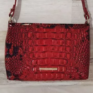 Brahmin Lippenstift Ombre Lorelei kleine Schultertasche Handtasche rot Kroko-Prägung Leder - Bild 1 von 16