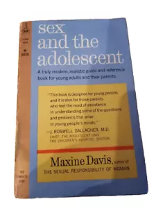 Sex And The Adolescent book Maxine Davis 1958 vintage unique rare - Imagen 1 de 7
