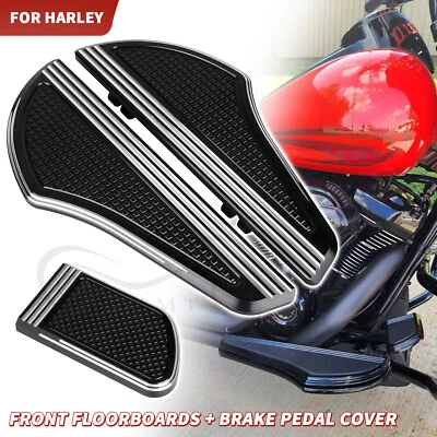 Cubierta de pedal de freno de placas de piso de conductor CNC para Harley Heritage Softail Road Glide Foto 1 de 4