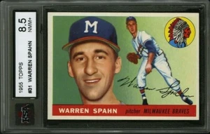 Warren Spahn KSA 1955 TOPPS #31 afeitadora centrado sólido dueño original - Imagen 1 de 2
