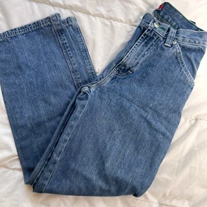 VINTAGE Tommy Hilfiger Jeans Boys 8 Blue Carpenter Cargo Baggy Skater 90s Y2K - Picture 1 of 8