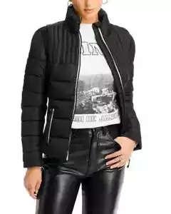 AQUA Athletic Lightweight Puffer Jacket Women's S Black Stand Collar Long Sleeve - Picture 1 of 17